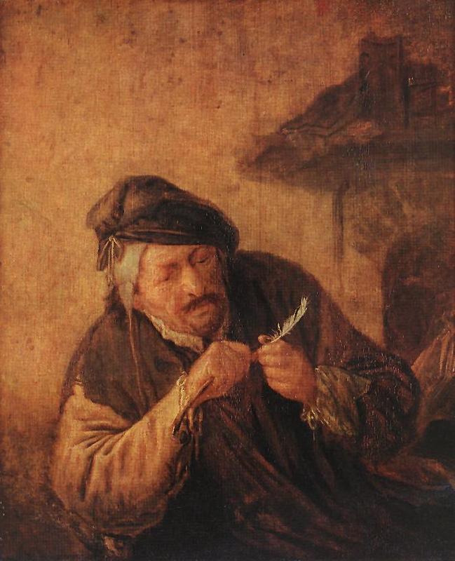 OSTADE, Adriaen Jansz. van Cutting the Feather ag France oil painting art